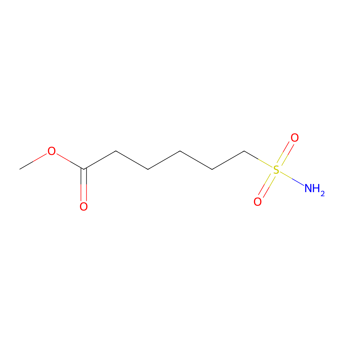 Methyl 6-sulfamoylhexanoate molecular structure, CAS 2168775-14-0
