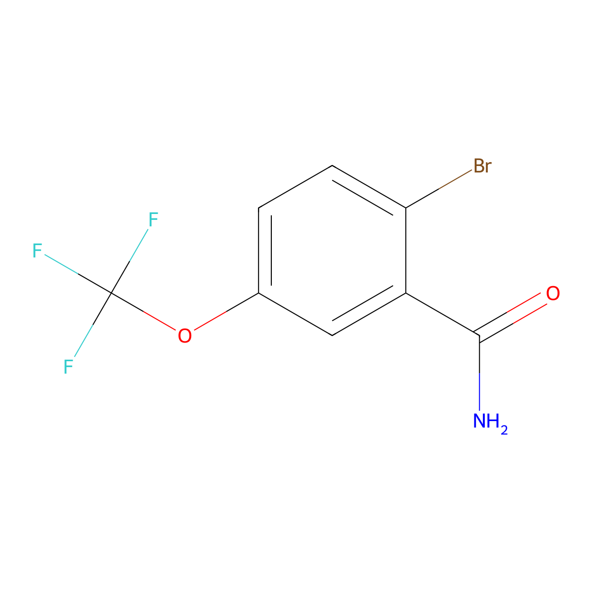 2-Bromo-5-(trifluoromethoxy)benzamide molecular structure, CAS 2168776-12-1