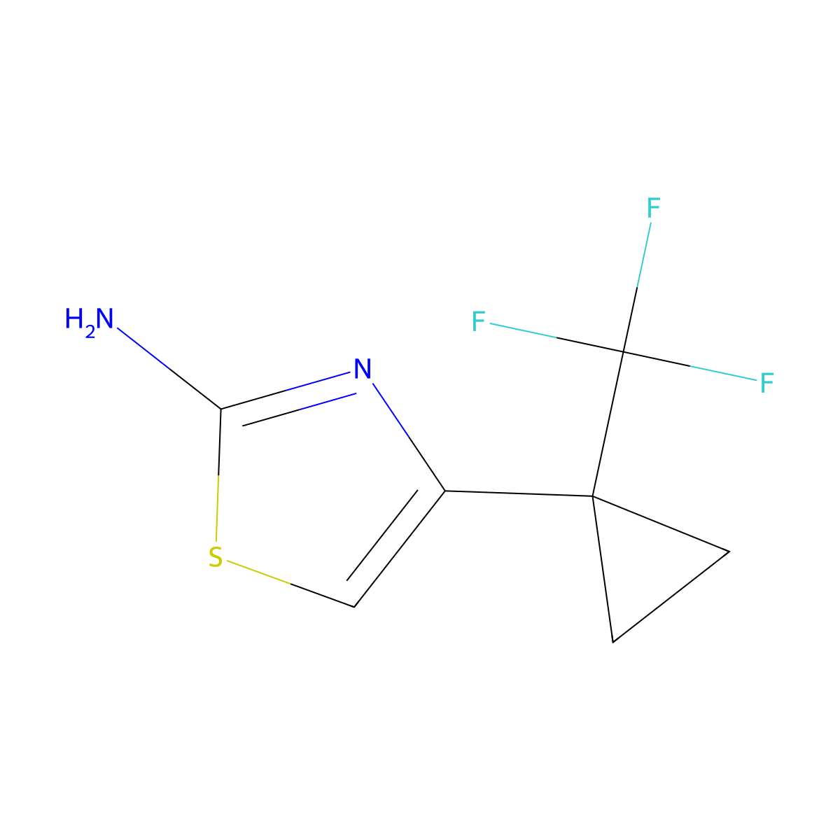 4-[1-(Trifluoromethyl)cyclopropyl]-1,3-thiazol-2-amine molecular structure, CAS 2168783-87-5