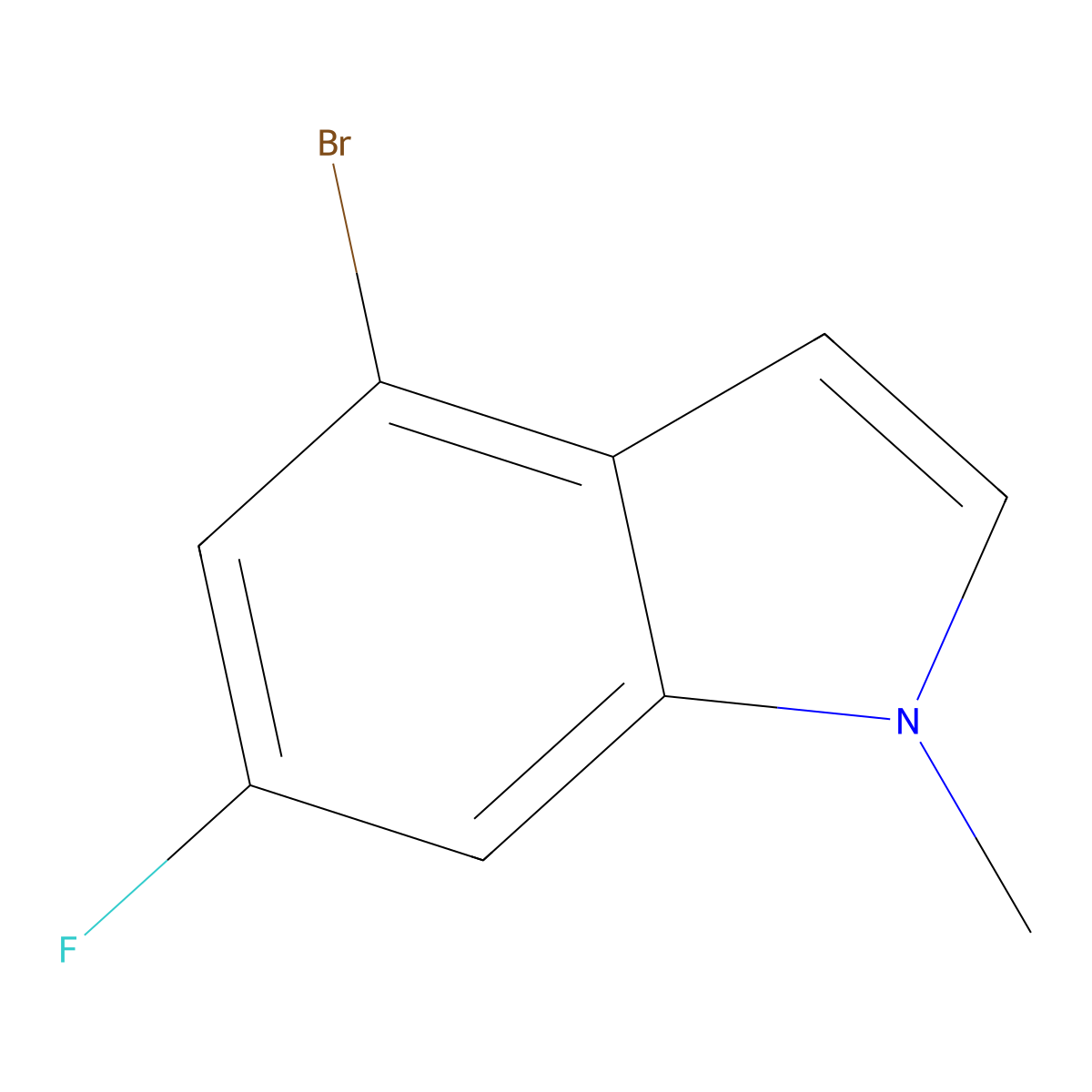 4-Bromo-6-fluoro-1-methyl-1H-indole molecular structure, CAS 2168784-08-3