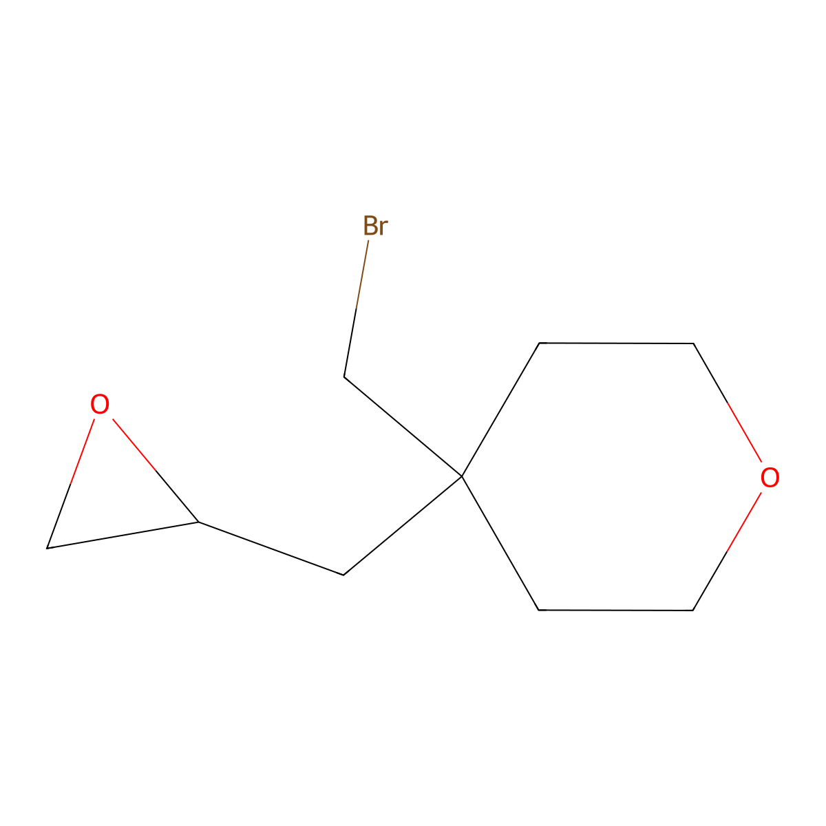 4-(Bromomethyl)-4-((oxiran-2-yl)methyl)oxane molecular structure, CAS 2168784-50-5