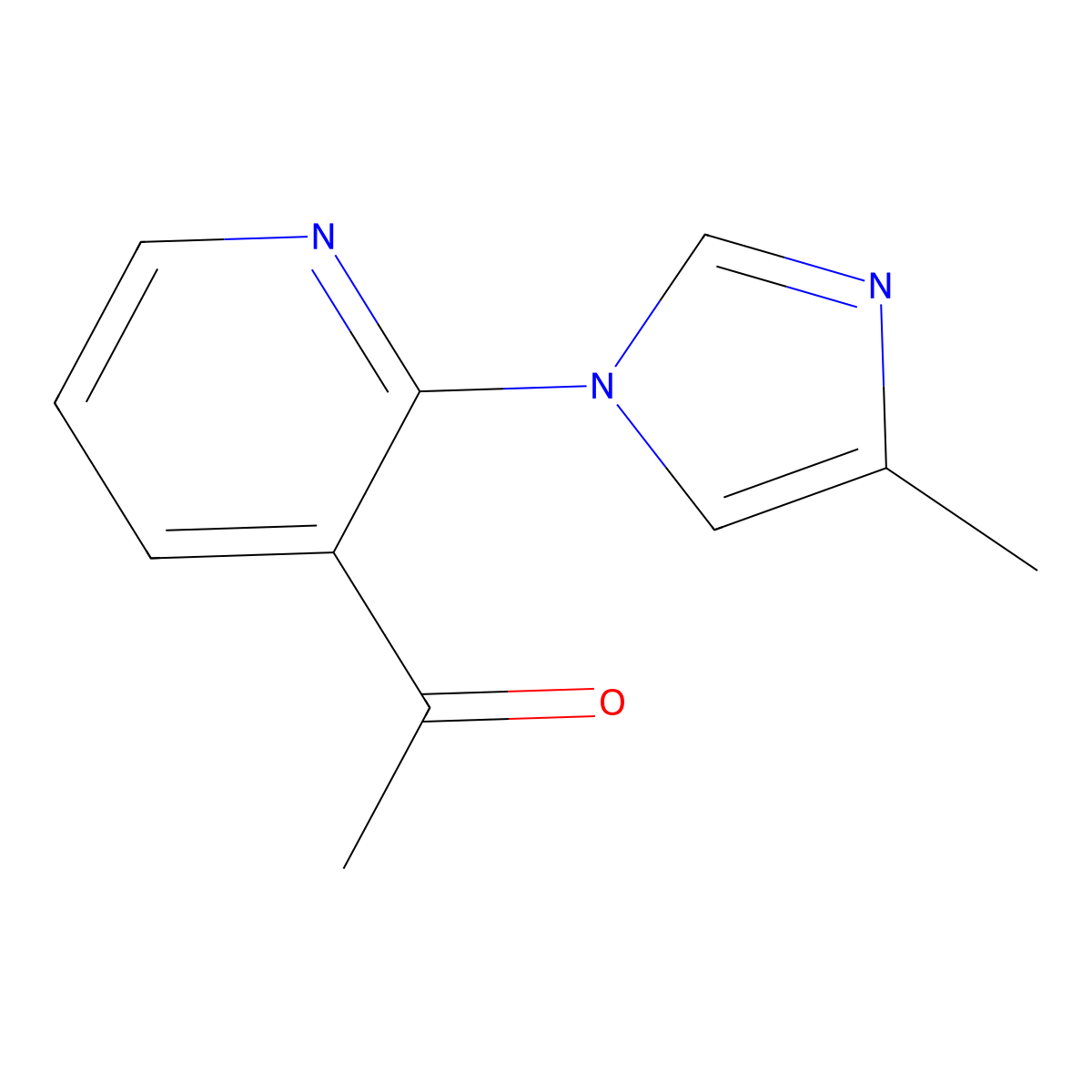 1-[2-(4-methyl-1H-imidazol-1-yl)pyridin-3-yl]ethan-1-one molecular structure, CAS 2168790-45-0
