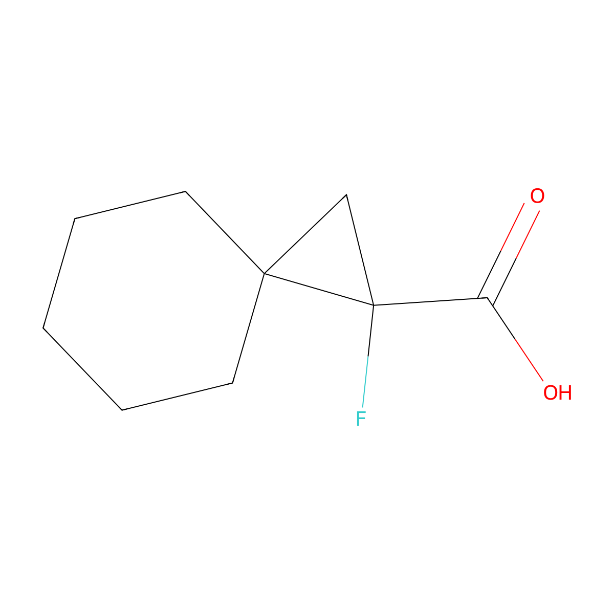 1-Fluorospiro[2.5]octane-1-carboxylic acid molecular structure, CAS 2168793-78-8