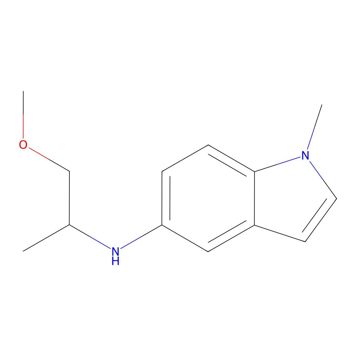 N-(1-methoxypropan-2-yl)-1-methyl-1H-indol-5-amine molecular structure, CAS 2168802-29-5