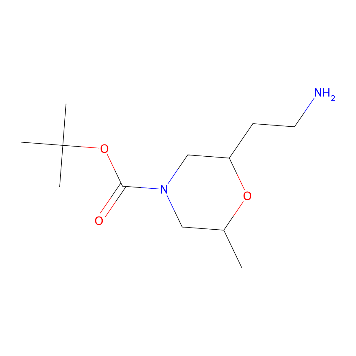 Tert-butyl 2-(2-aminoethyl)-6-methylmorpholine-4-carboxylate molecular structure, CAS 2168803-88-9