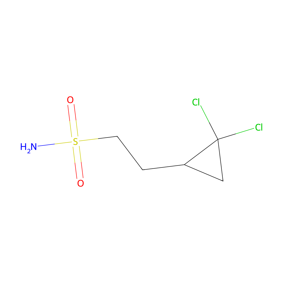 2-(2,2-Dichlorocyclopropyl)ethane-1-sulfonamide molecular structure, CAS 2168825-18-9
