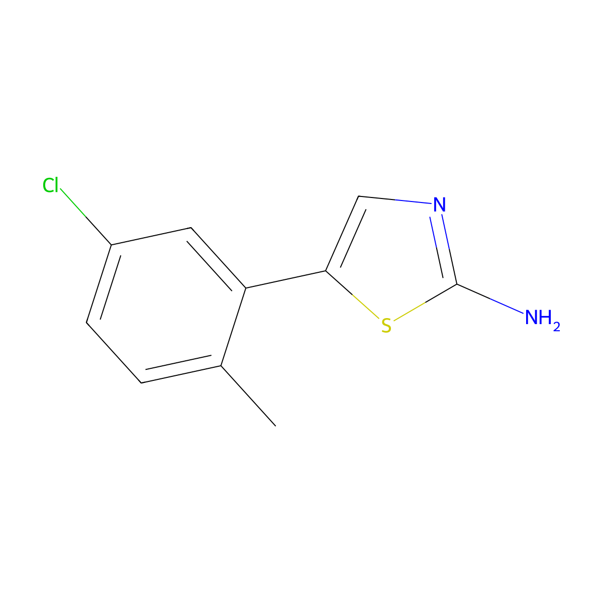 5-(5-Chloro-2-methylphenyl)thiazol-2-amine molecular structure, CAS 2168825-88-3