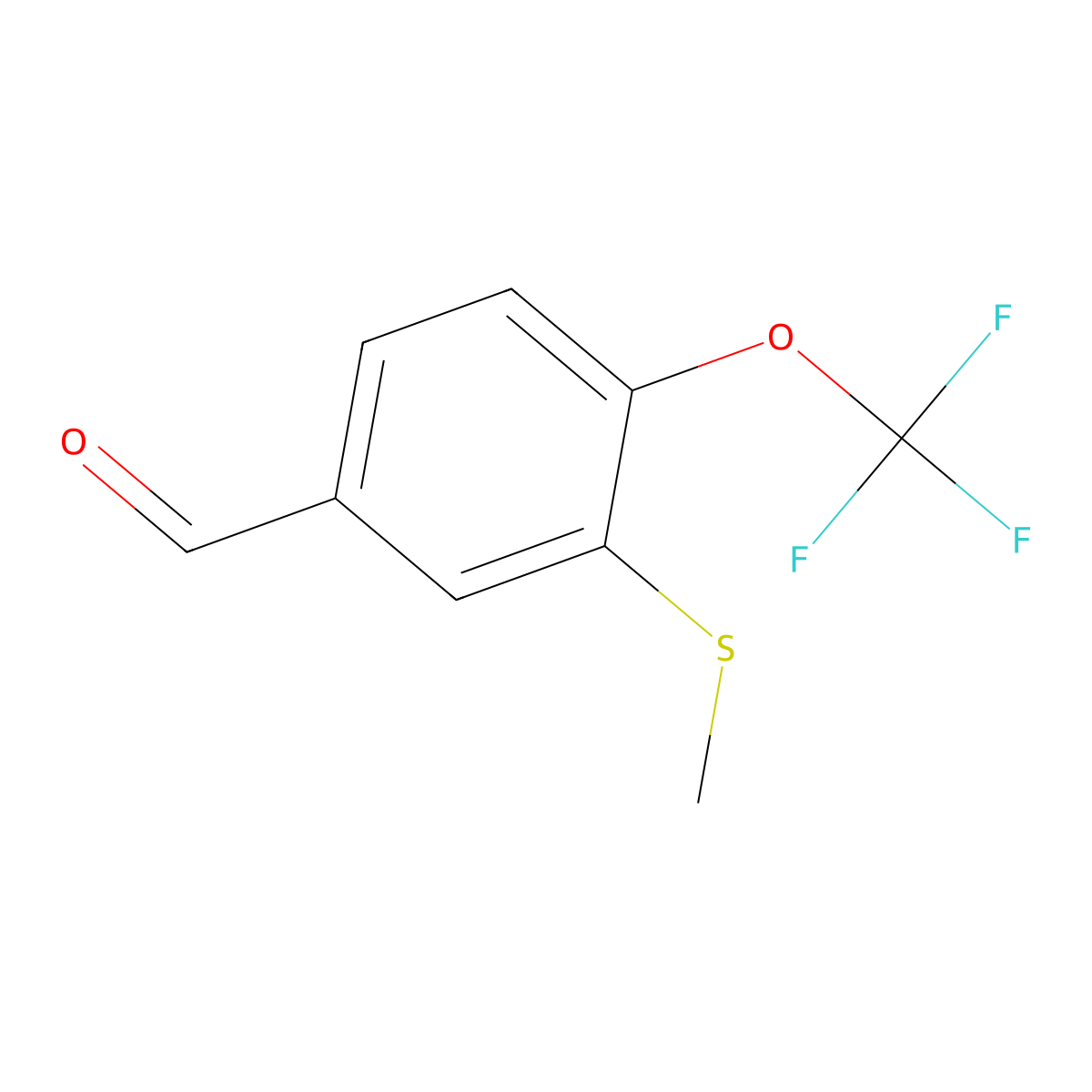 3-(Methylthio)-4-(trifluoromethoxy)benzaldehyde molecular structure, CAS 2168829-03-4
