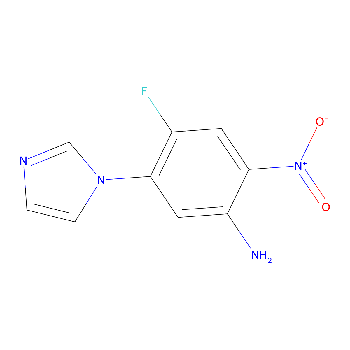4-fluoro-5-(1H-imidazol-1-yl)-2-nitroaniline molecular structure, CAS 216883-13-5