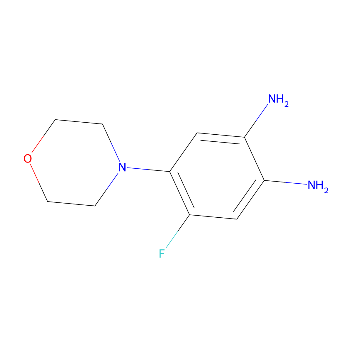4-Fluoro-5-morpholin-4-ylbenzene-1,2-diamine molecular structure, CAS 216883-16-8