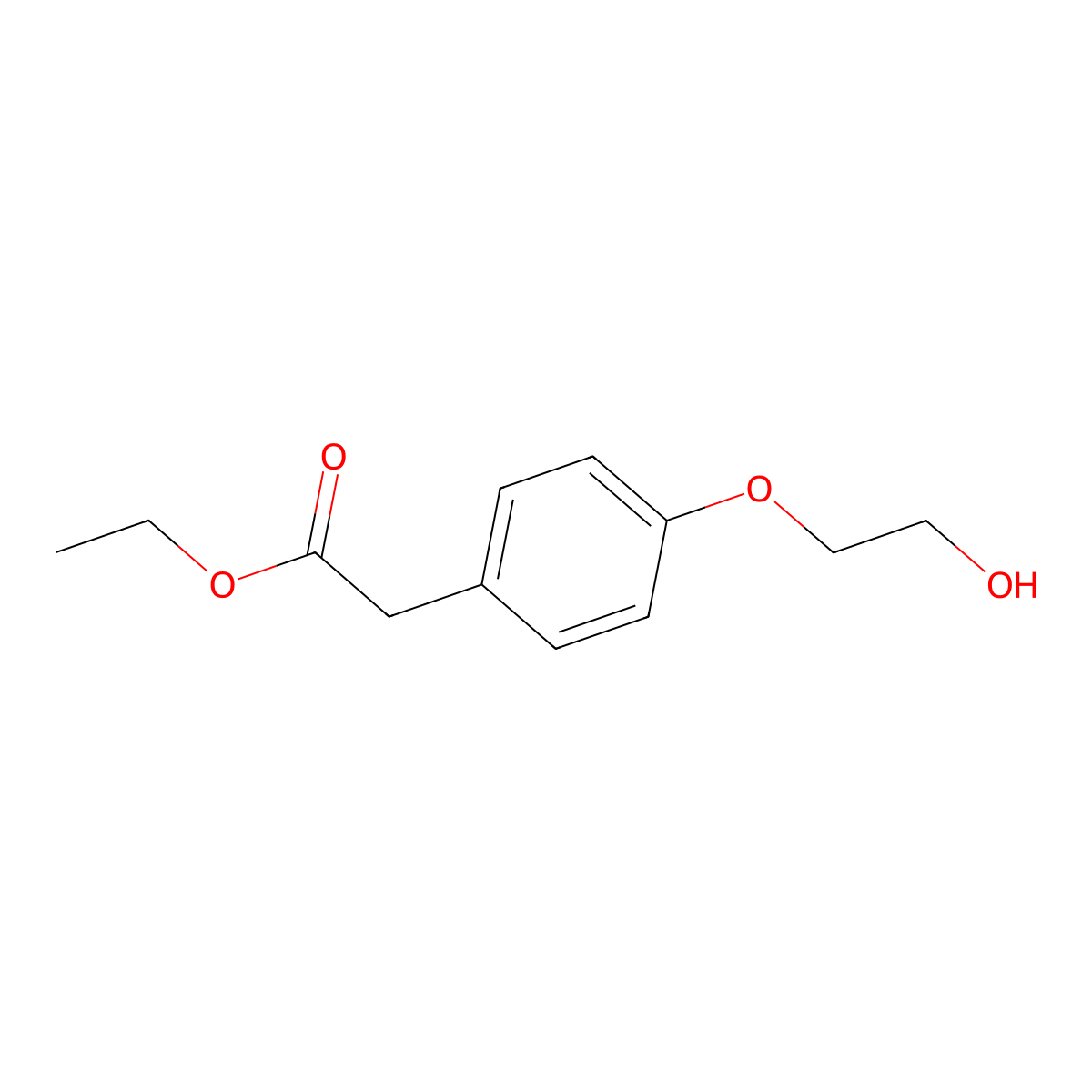 Ethyl 2-[4-(2-hydroxyethoxy)phenyl]acetate molecular structure, CAS 2168831-92-1