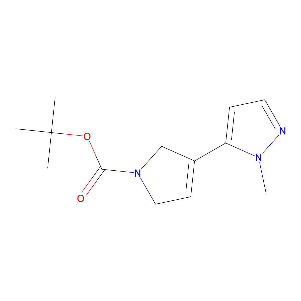 tert-Butyl 3-(1-methyl-1H-pyrazol-5-yl)-2,5-dihydro-1H-pyrrole-1-carboxylate molecular structure, CAS 2168832-11-7