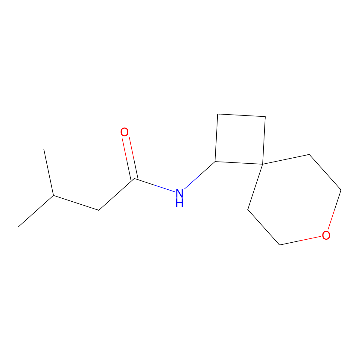 3-methyl-N-{7-oxaspiro[3.5]nonan-1-yl}butanamide molecular structure, CAS 2168837-43-0