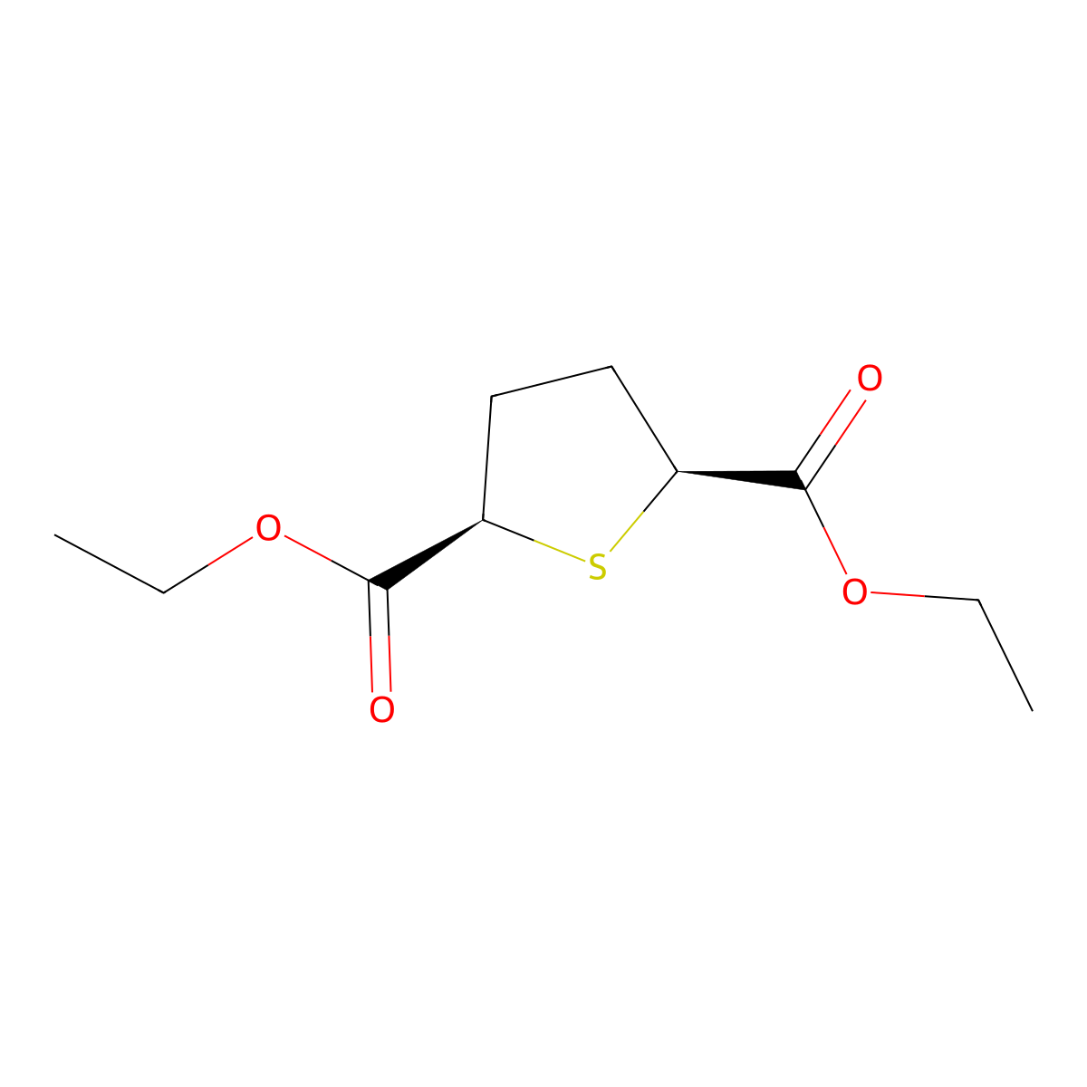 (2R,5S)-Diethyl tetrahydrothiophene-2,5-dicarboxylate molecular structure, CAS 216884-00-3