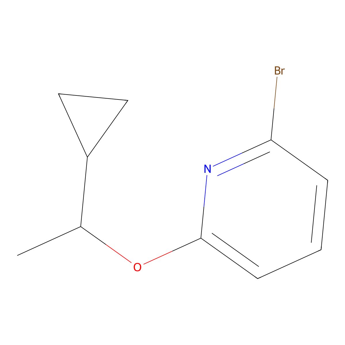 2-Bromo-6-(1-cyclopropylethoxy)pyridine molecular structure, CAS 2168843-49-8