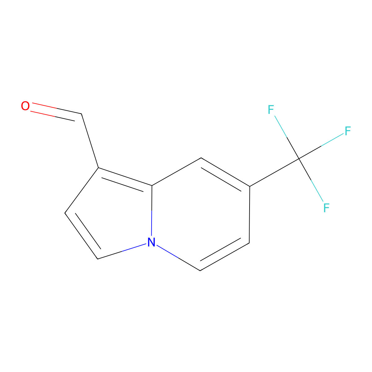 7-(Trifluoromethyl)indolizine-1-carbaldehyde molecular structure, CAS 2168844-10-6