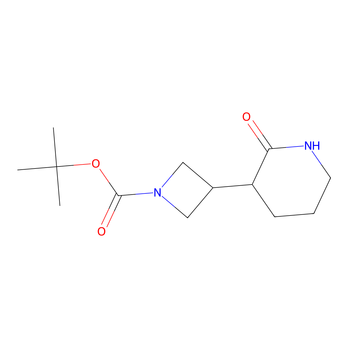 tert-Butyl 3-(2-oxopiperidin-3-yl)azetidine-1-carboxylate molecular structure, CAS 2168844-88-8