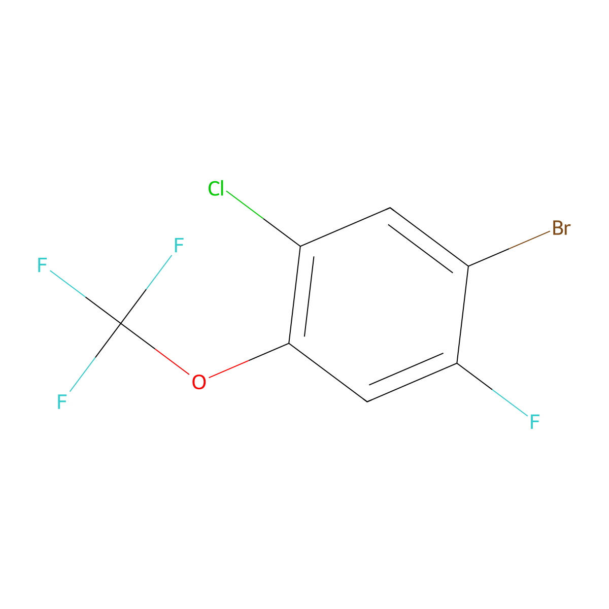 1-Bromo-5-chloro-2-fluoro-4-(trifluoromethoxy)benzene molecular structure, CAS 2168850-13-1
