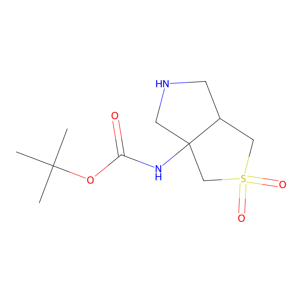 tert-butyl N-{2,2-dioxo-hexahydro-1H-2lambda6-thieno[3,4-c]pyrrol-3a-yl}carbamate molecular structure, CAS 2168850-61-9