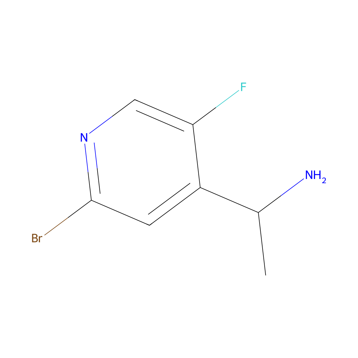 1-(2-Bromo-5-fluoropyridin-4-YL)ethan-1-amine molecular structure, CAS 2168851-05-4