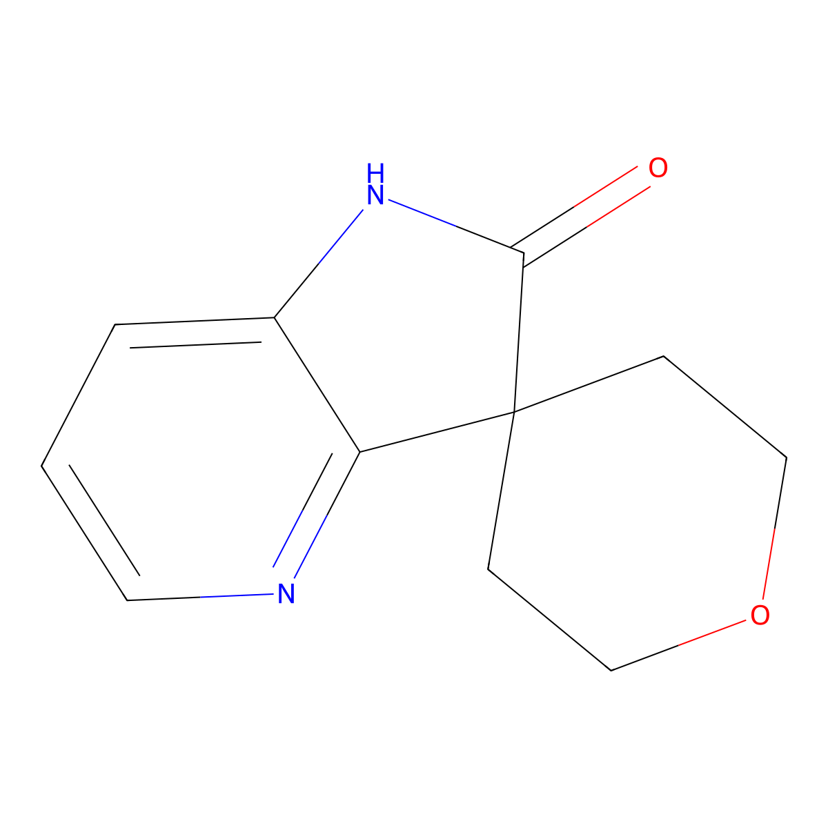 3'H-Spiro{oxane-4,1'-pyrrolo[3,2-b]pyridine}-2'-one molecular structure, CAS 2168852-75-1