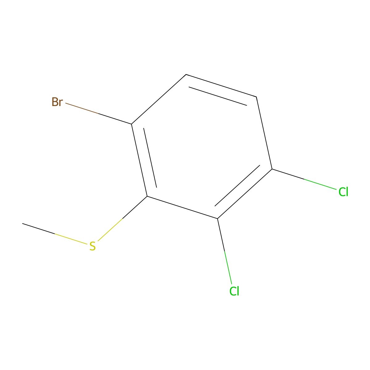 (6-Bromo-2,3-dichlorophenyl)(methyl)sulfane molecular structure, CAS 2168859-43-4
