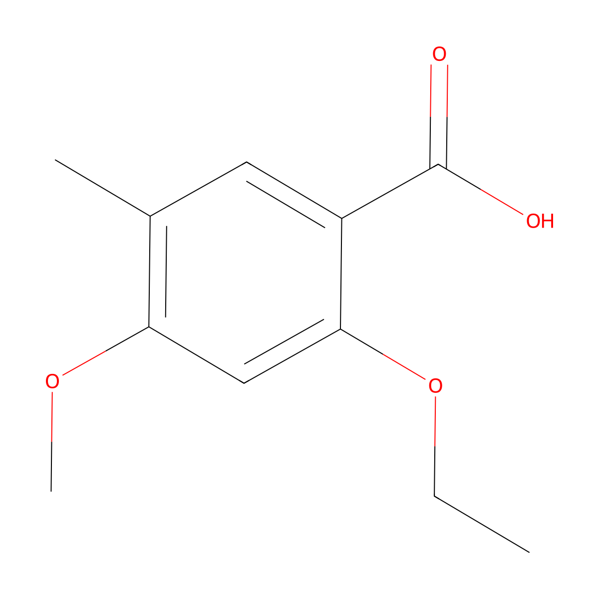 2-Ethoxy-4-methoxy-5-methylbenzoic acid molecular structure, CAS 2168859-53-6
