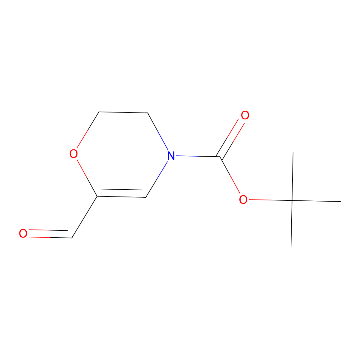 tert-butyl 6-formyl-3,4-dihydro-2H-oxazine-4-carboxylate molecular structure, CAS 2168860-93-1