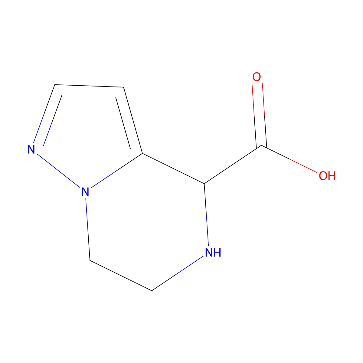 4H,5H,6H,7H-pyrazolo[1,5-a]pyrazine-4-carboxylic acid molecular structure, CAS 2168861-58-1