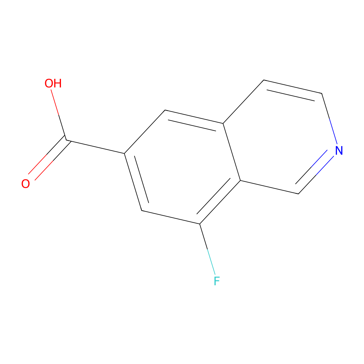 8-Fluoroisoquinoline-6-carboxylic acid molecular structure, CAS 2168863-96-3