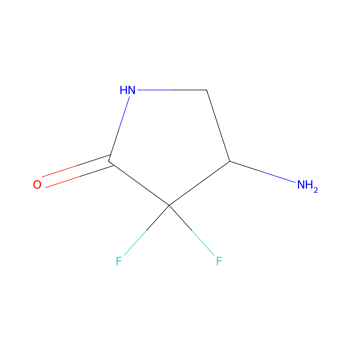 4-Amino-3,3-difluoropyrrolidin-2-one molecular structure, CAS 2168867-16-9