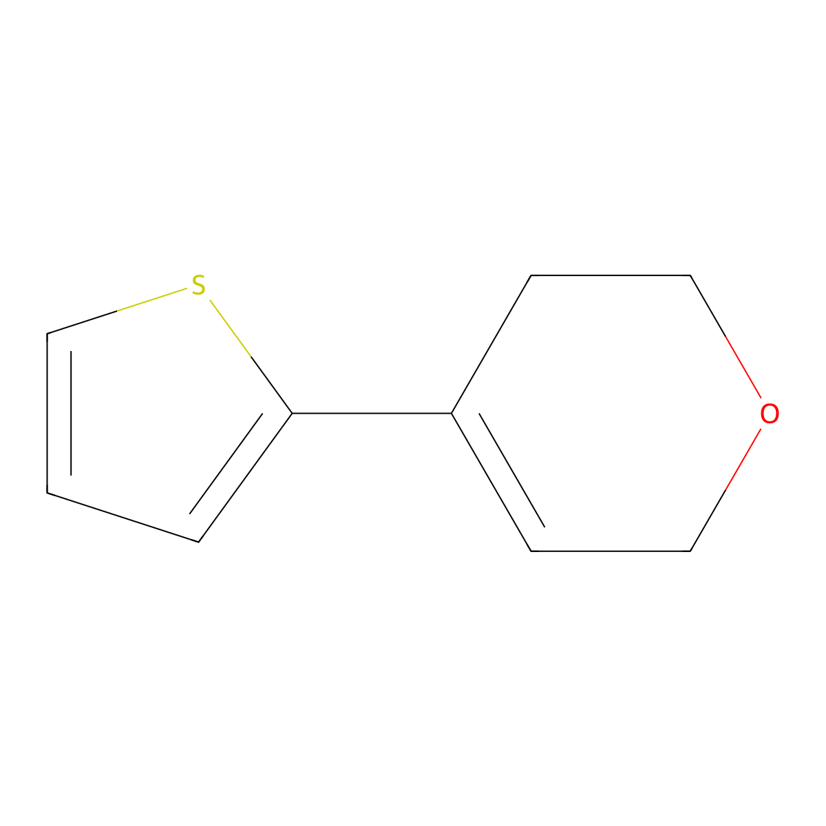 4-(thiophen-2-yl)-3,6-dihydro-2H-pyran molecular structure, CAS 2168868-79-7