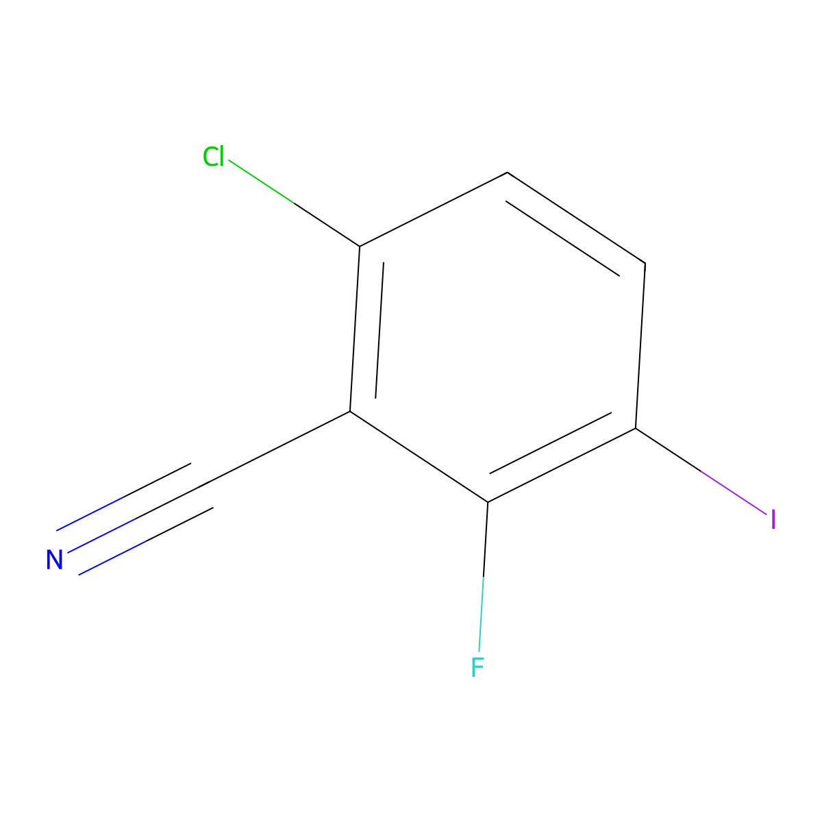 6-Chloro-2-fluoro-3-iodobenzonitrile molecular structure, CAS 2168872-50-0