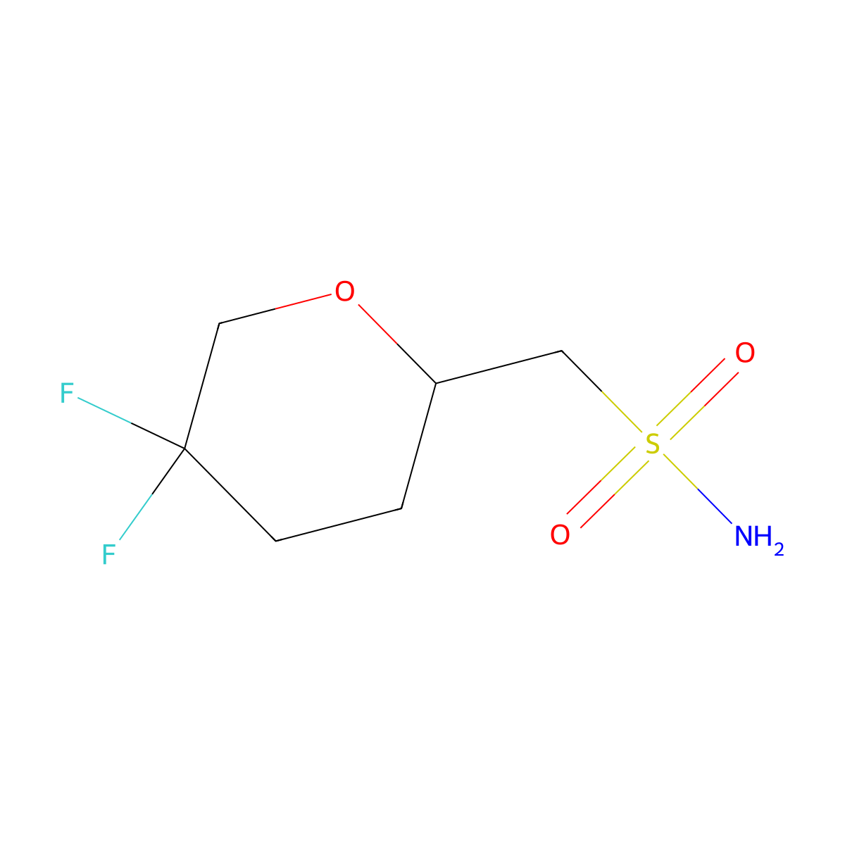 (5,5-Difluorooxan-2-yl)methanesulfonamide molecular structure, CAS 2168887-95-2