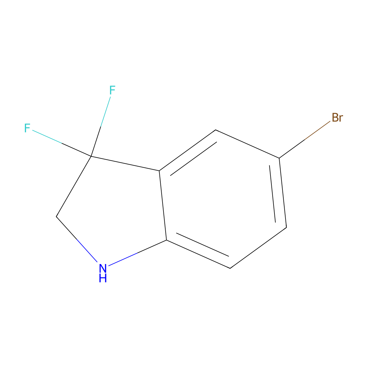 5-Bromo-3,3-difluoroindoline molecular structure, CAS 2168888-41-1