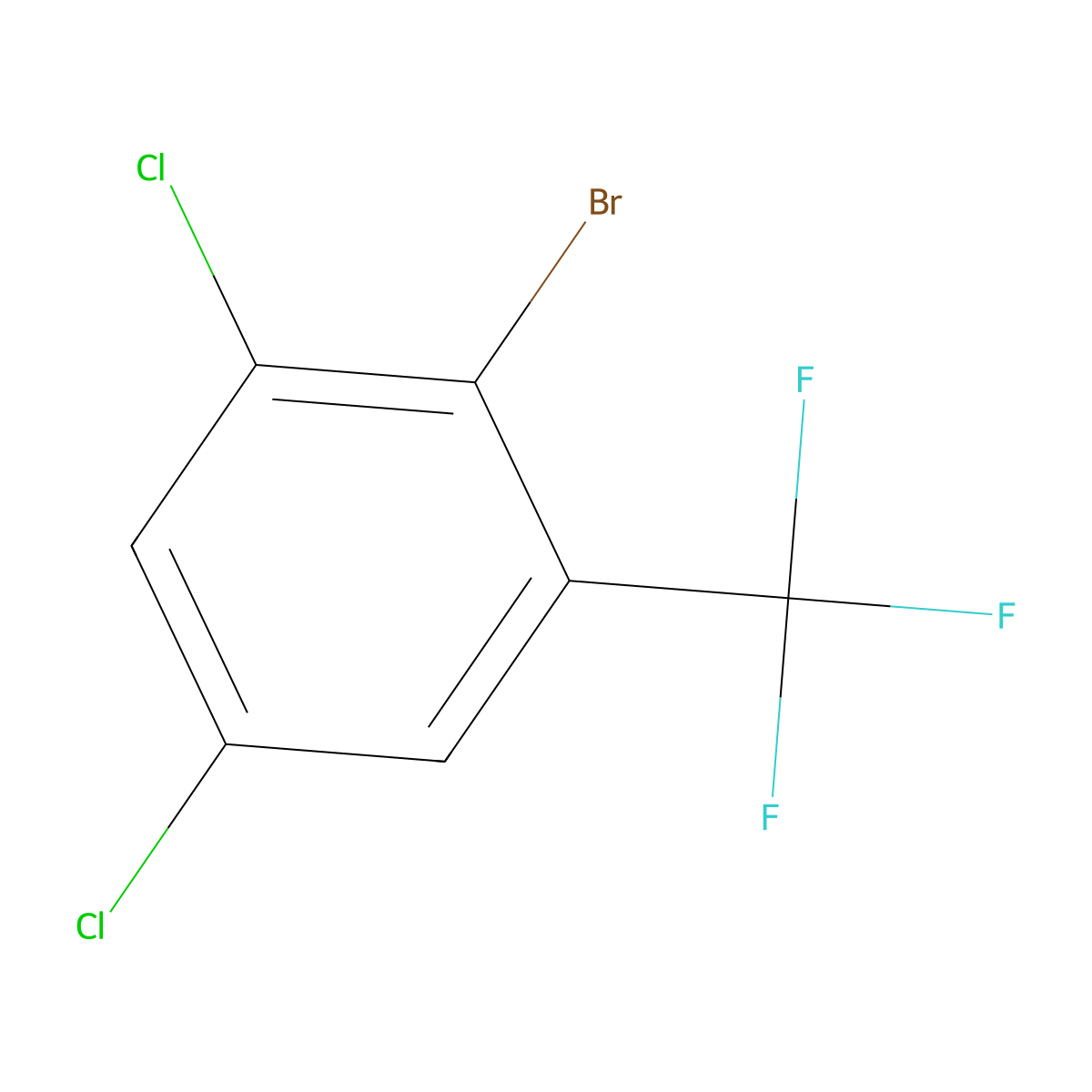 2-Bromo-1,5-dichloro-3-(trifluoromethyl)benzene molecular structure, CAS 2168899-95-2