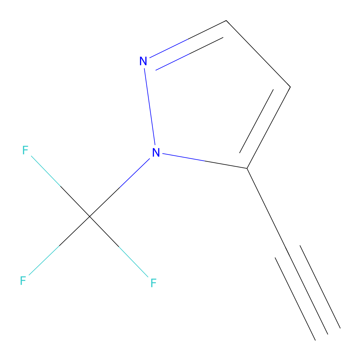 5-ethynyl-1-(trifluoromethyl)-1H-pyrazole molecular structure, CAS 2168903-09-9