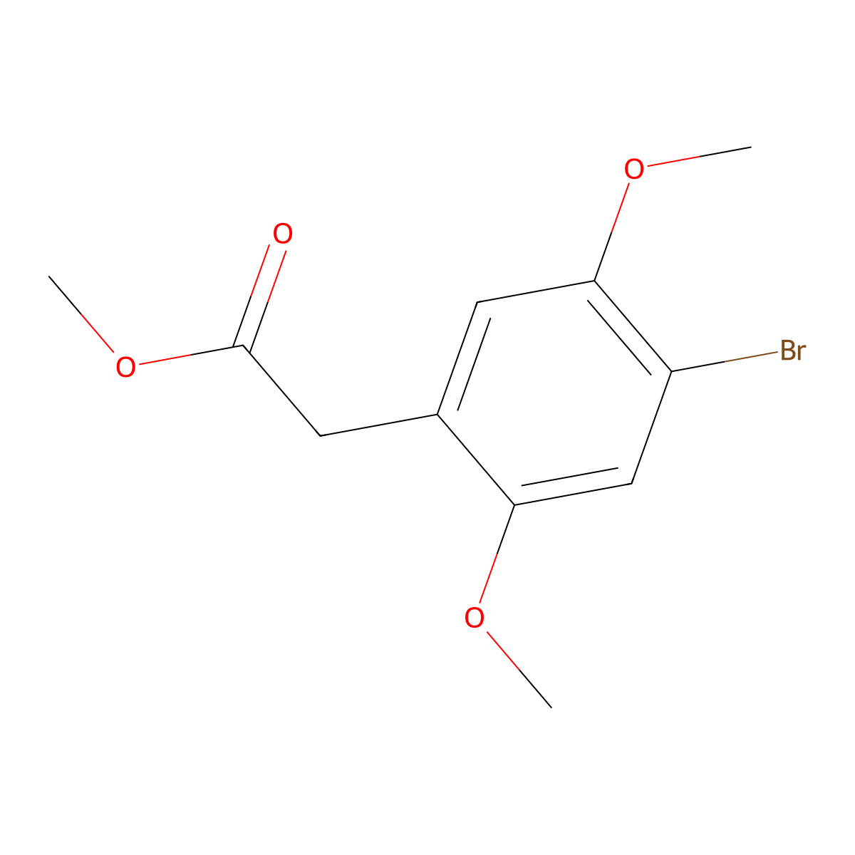 Methyl 2-(4-bromo-2,5-dimethoxyphenyl)acetate molecular structure, CAS 2168904-88-7