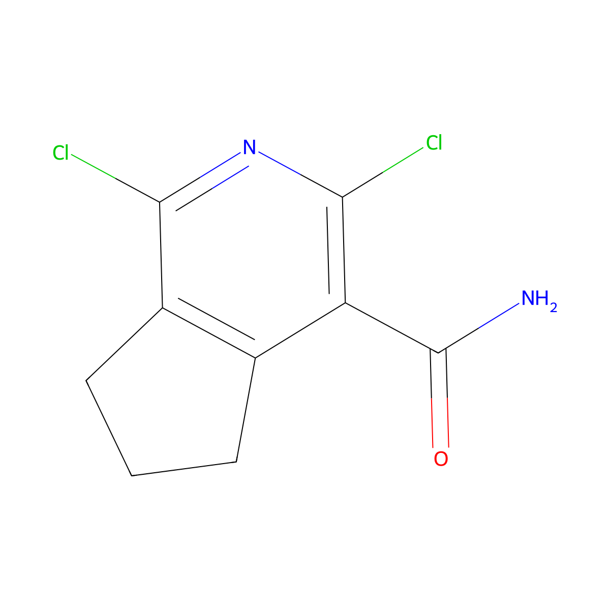 1,3-dichloro-5H,6H,7H-cyclopenta[c]pyridine-4-carboxamide molecular structure, CAS 2168907-64-8