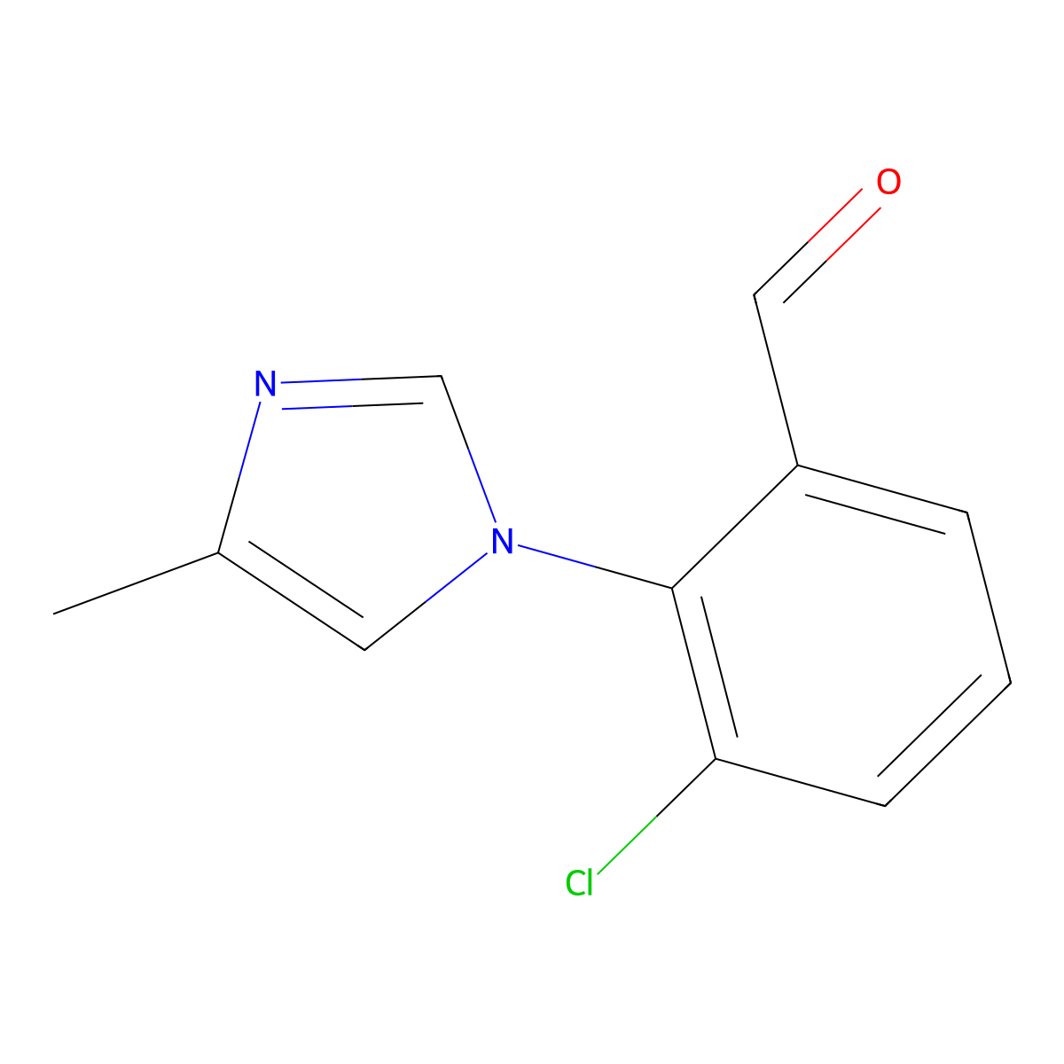 3-chloro-2-(4-methyl-1H-imidazol-1-yl)benzaldehyde molecular structure, CAS 2168909-21-3