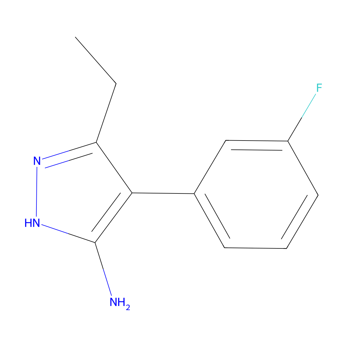 3-Ethyl-4-(3-fluorophenyl)-1h-pyrazol-5-amine molecular structure, CAS 2168913-98-0