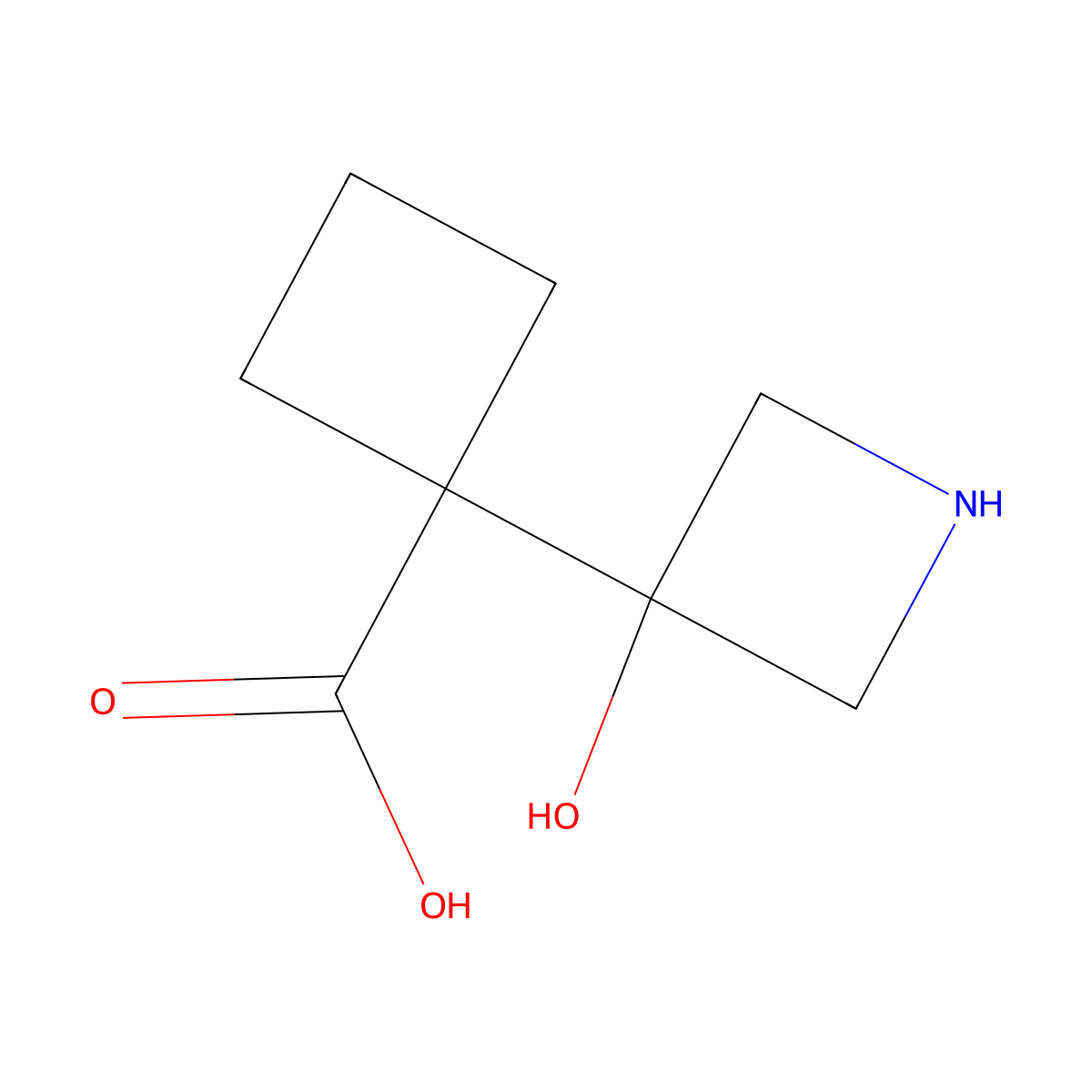 1-(3-Hydroxyazetidin-3-yl)cyclobutane-1-carboxylic acid molecular structure, CAS 2168916-14-9