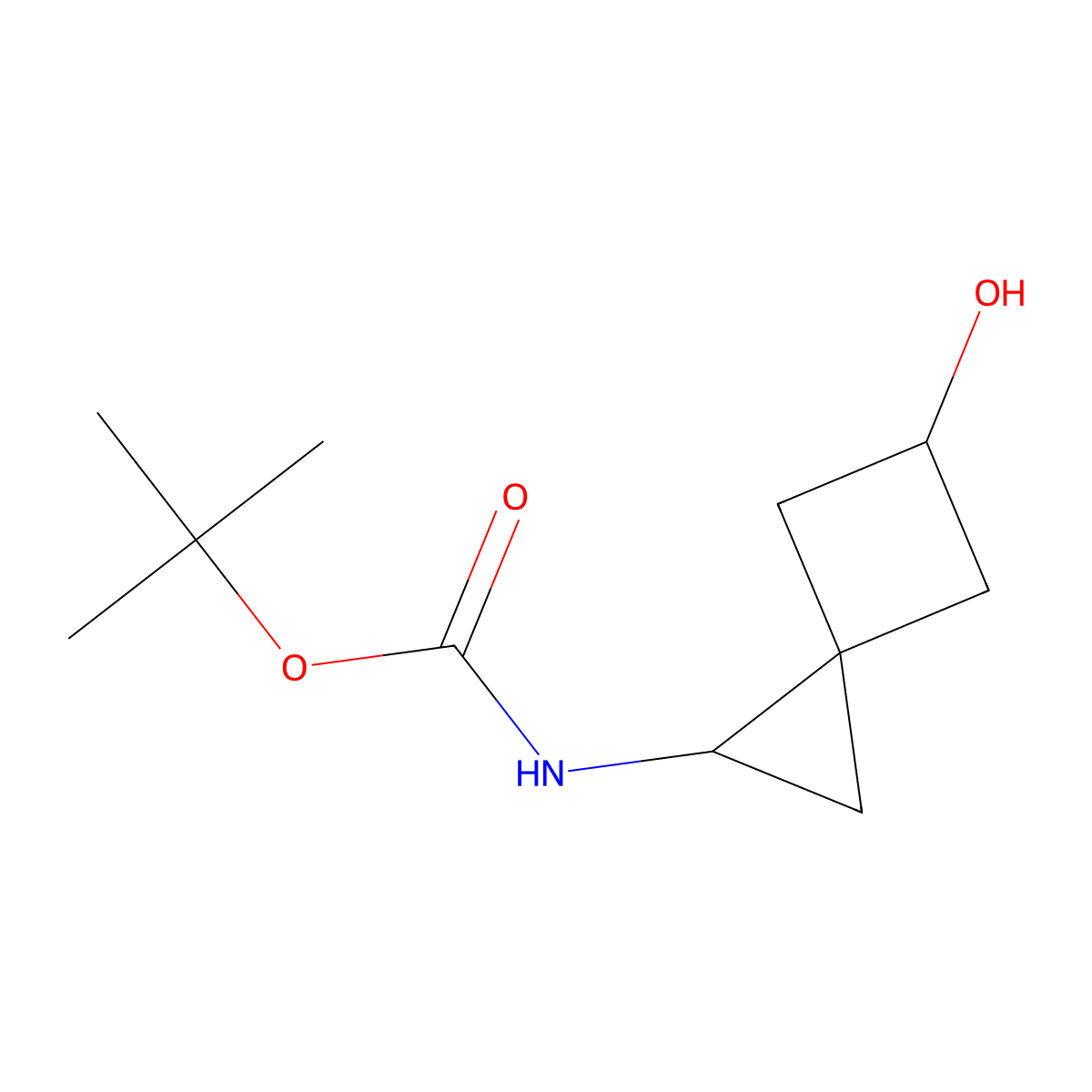 tert-butyl N-(5-hydroxyspiro(2.3)hexan-1-yl)carbamate molecular structure, CAS 2168924-85-2