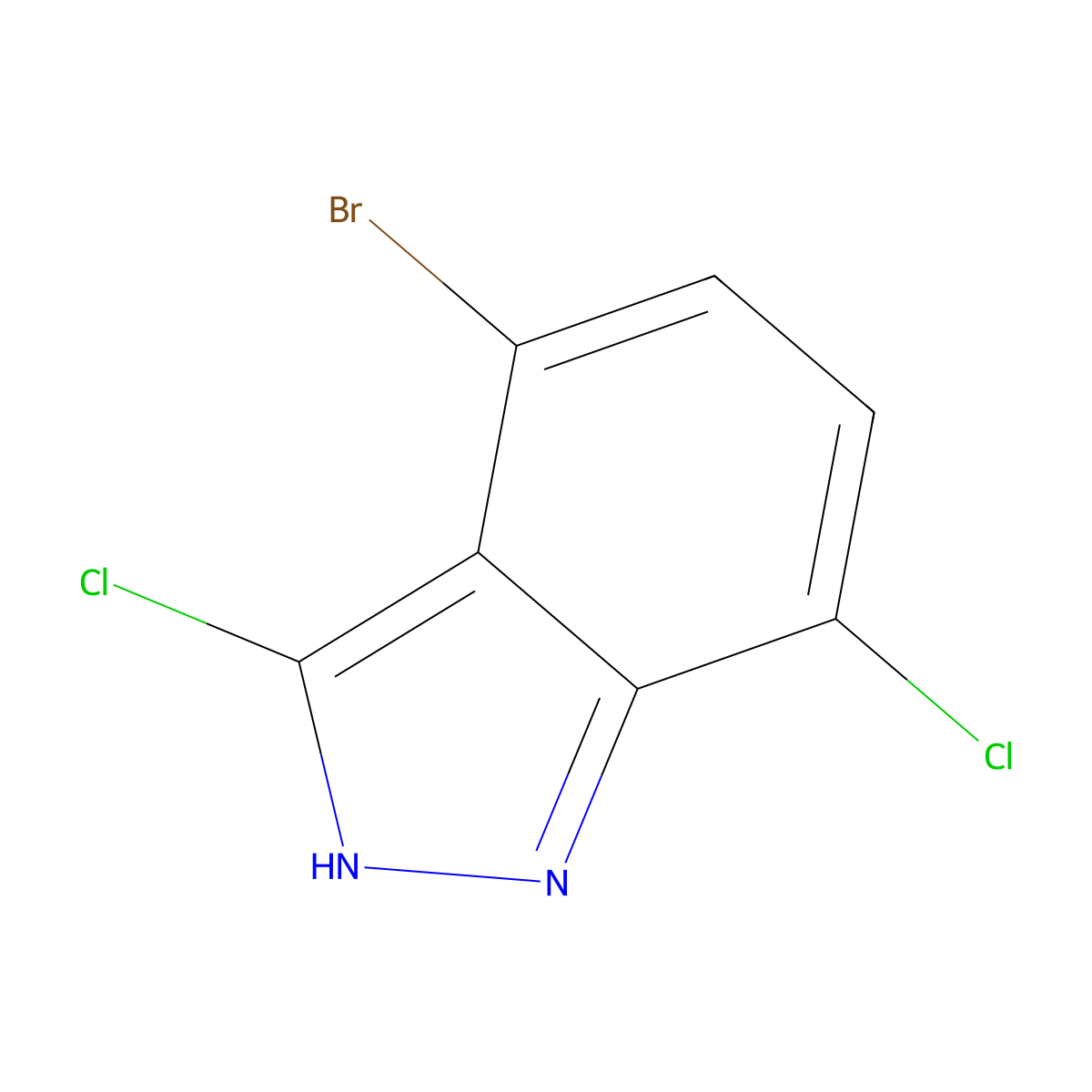 4-Bromo-3,7-dichloro-1H-indazole molecular structure, CAS 2168934-16-3