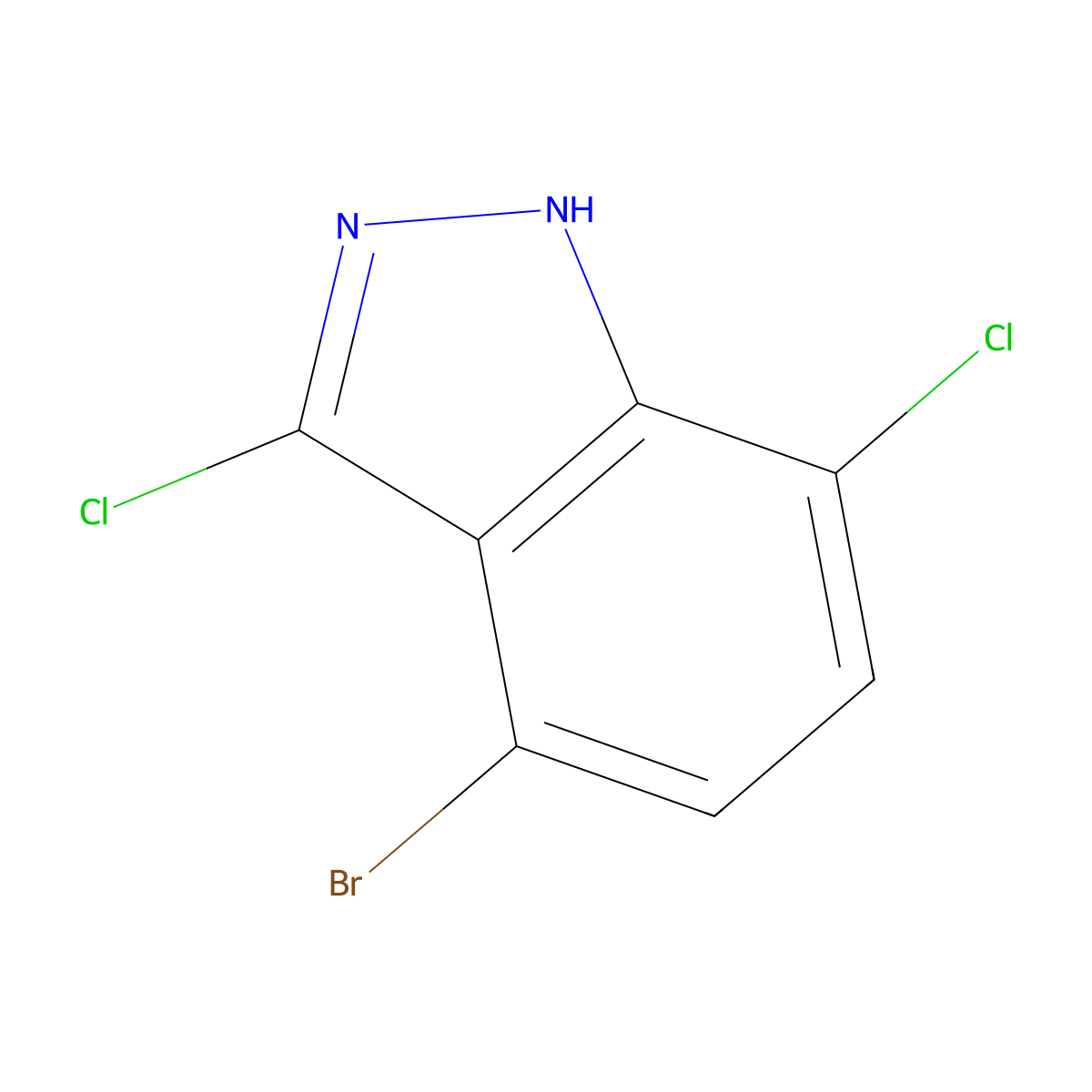 4-Bromo-3,7-dichloro-1H-indazole molecular structure, CAS 2168934-16-3