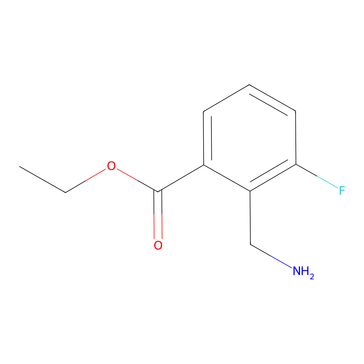 Ethyl 2-(aminomethyl)-3-fluorobenzoate molecular structure, CAS 2168936-89-6