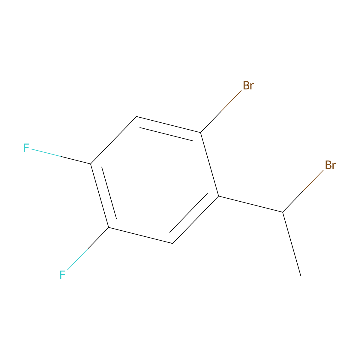 1-Bromo-2-(1-bromoethyl)-4,5-difluorobenzene molecular structure, CAS 2168938-52-9