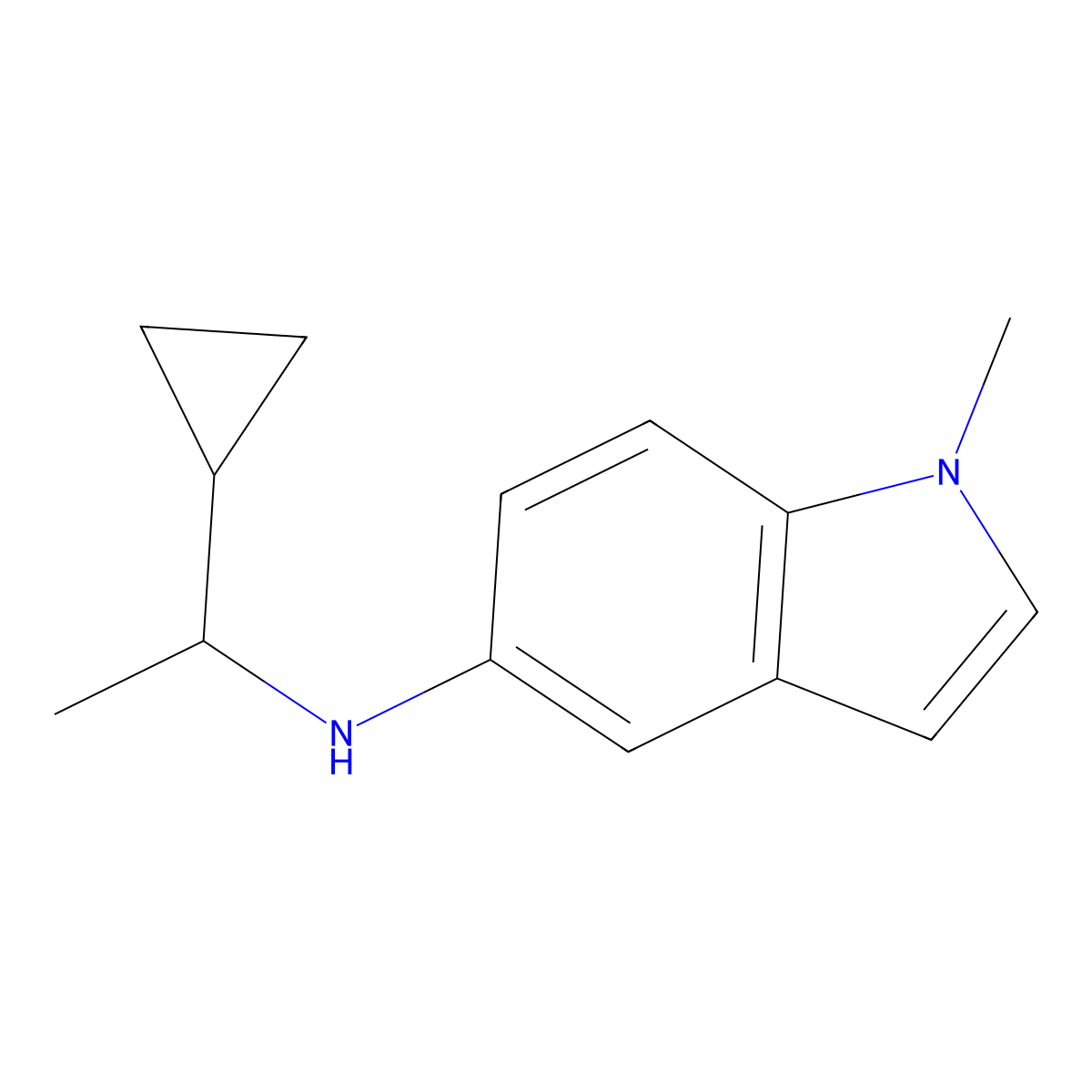 N-(1-cyclopropylethyl)-1-methyl-1H-indol-5-amine molecular structure, CAS 2168938-54-1