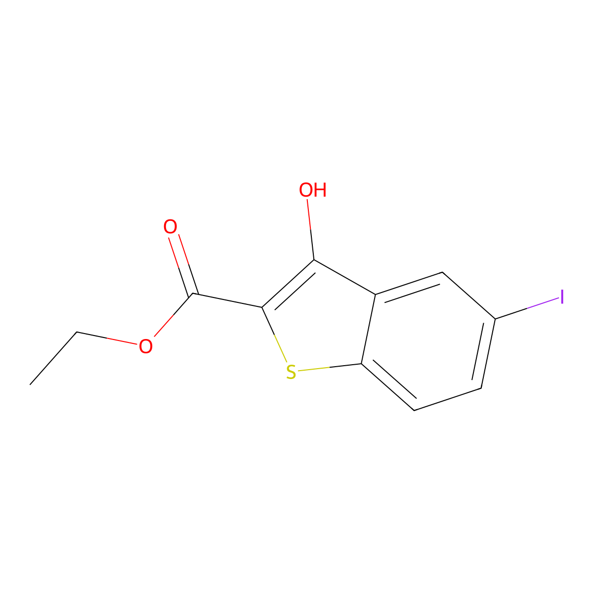 Ethyl 3-hydroxy-5-iodobenzo[b]thiophene-2-carboxylate molecular structure, CAS 2168941-73-7