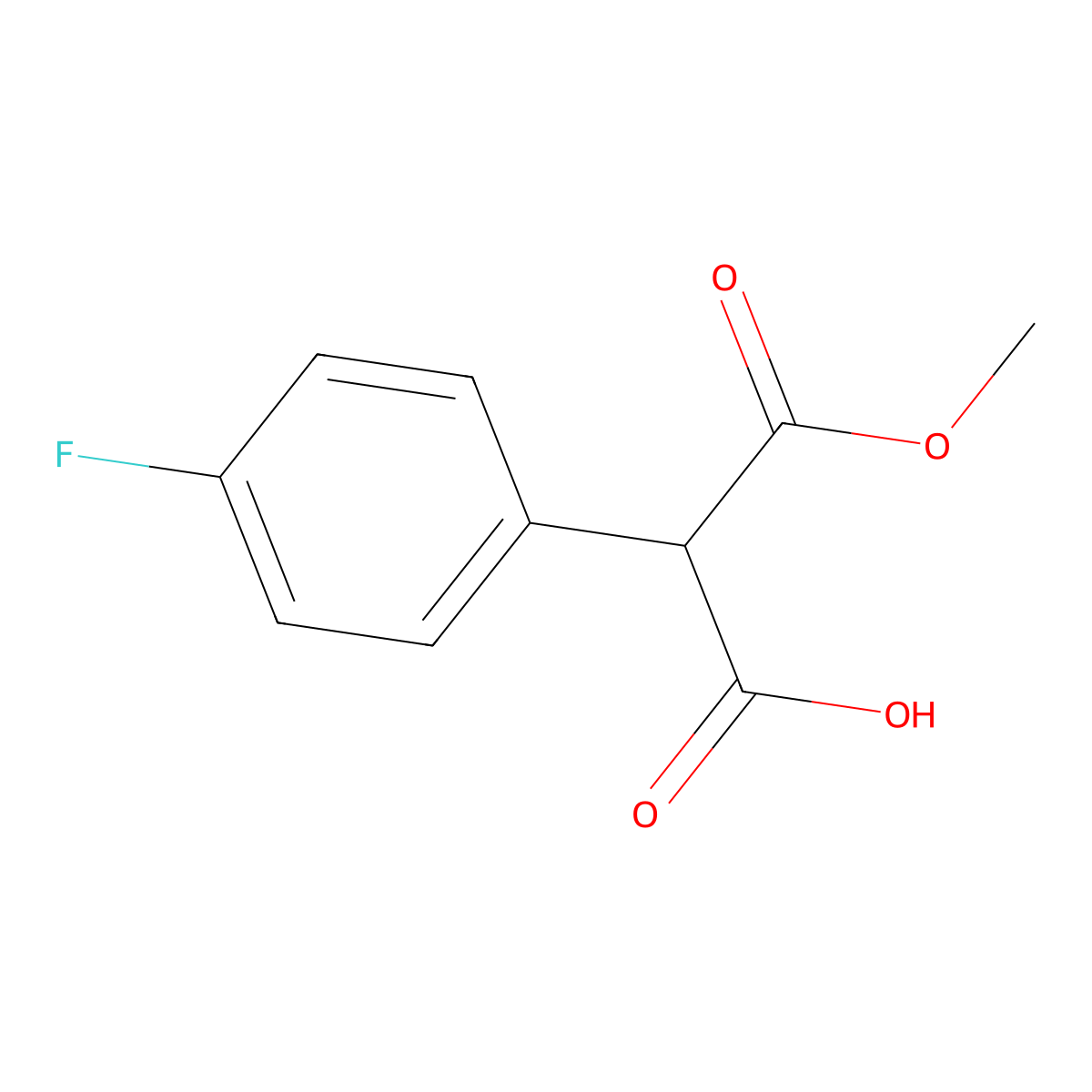 2-(4-Fluorophenyl)-3-methoxy-3-oxopropanoic acid molecular structure, CAS 2168942-05-8